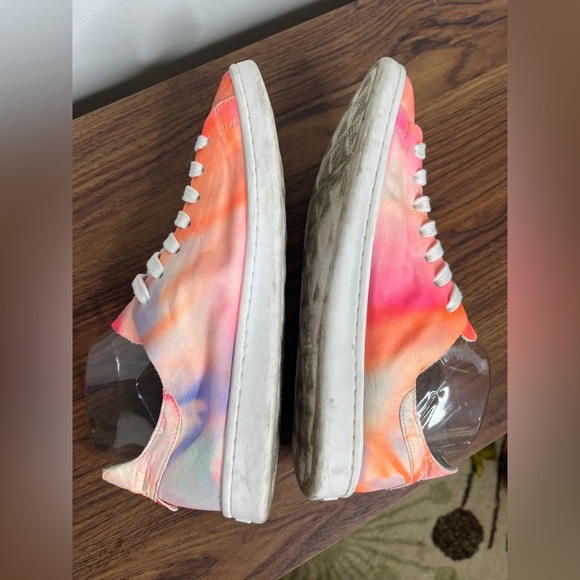 SCHUTZ Play Ofelia tie Dye Leather Lace Up Sneakers size 8.5 Hippie Boho Kidcore - Picture 6 of 11